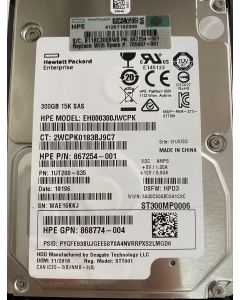 HPE 300GB SFF SAS 15K 12Gb/s HDD 868774-004