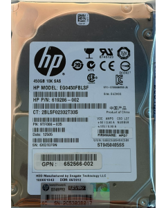 HPE 450GB SFF SAS 10K 6Gb/s HDD 652566-002