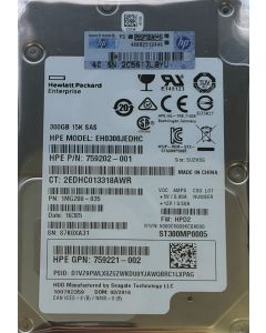 HPE 300GB SFF SAS 15K 12Gb/s HDD 759221-002